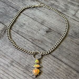 Gaia’s Sacred Garden NWT Silver and Opal Necklace/Choker W/Box Australian Opal